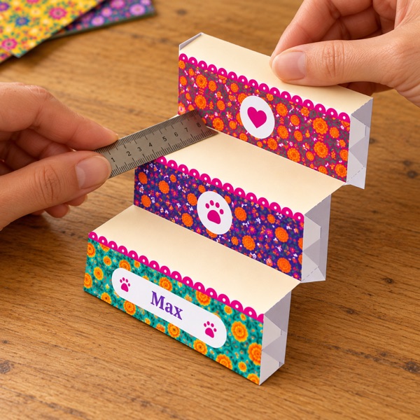 Folding the strip into three steps
