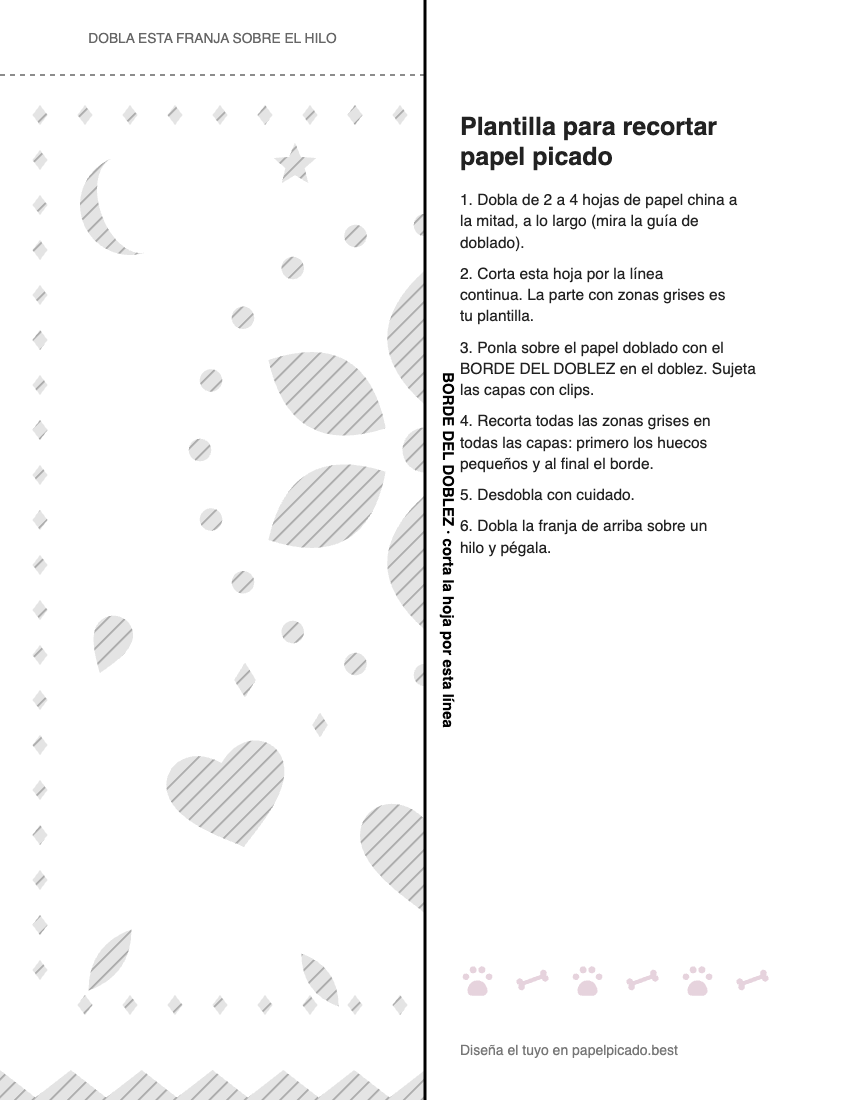 Plantilla para imprimir y recortar de papel picado: Flores