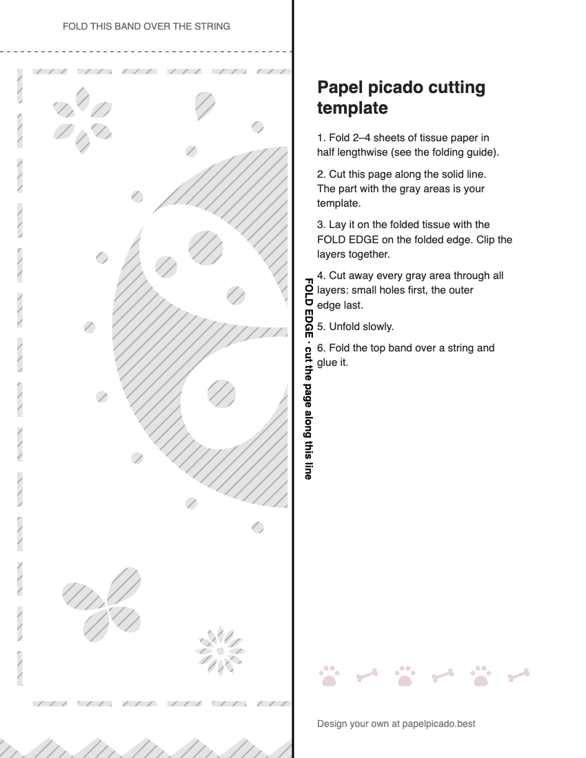 Printable monarch butterfly papel picado cutting template